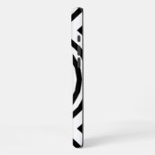 Coque iPhone 16 Pro Max Cercles concentriques noir et blanc Illusion d'opt (Côté gauche)