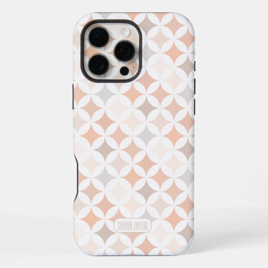 Coque iPhone 16 Pro Max Cercles de diamant géométriques Tan (Verso)