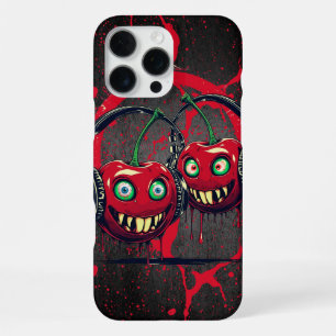 Coque iPhone 16 Pro Max Cerises Effrayantes pour Amoureux de Musique