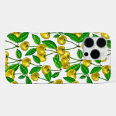 Coque iPhone 16 Pro Max Cerises jaunes sur blanc (Verso Horizontal)