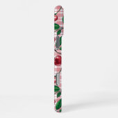 Coque iPhone 16 Pro Max Cerises rouges sur vichy rose (Côté droit)