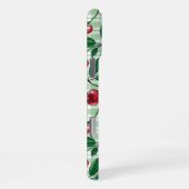 Coque iPhone 16 Pro Max Cerises rouges sur vichy vert clair (Côté droit)