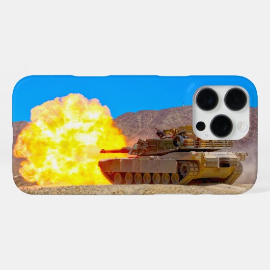 Coque iPhone 16 Pro Max CHAR DE COMBAT – M1 Abrams (Verso Horizontal)