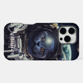Coque iPhone 16 Pro Max Chat domestique drôle d'astronaute dans l'espace (Verso Horizontal)