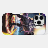 Coque iPhone 16 Pro Max Chat équitation dinosaure licorne dans l'espace (Verso Horizontal)
