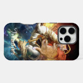 Coque iPhone 16 Pro Max Chat Napoléon dans l'espace (Verso Horizontal)