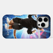 Coque iPhone 16 Pro Max Chat Ninja dans l'espace. (Verso Horizontal)