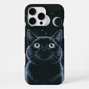 Coque iPhone 16 Pro Max Chat noir gothique, Cadeau gothique, Chat noir de
