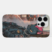 Coque iPhone 16 Pro Max Chat Noir Punk à Londres (Verso Horizontal)