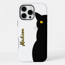 CHAT NOIR Yeux dorés personnalisables