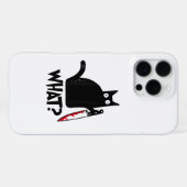 Coque iPhone 16 Pro Max Chat Qu'est-ce que_ Drôle Chat Noir (Verso Horizontal)
