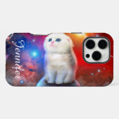 Coque iPhone 16 Pro Max Chat qui pleure dans l'espace (Verso Horizontal)