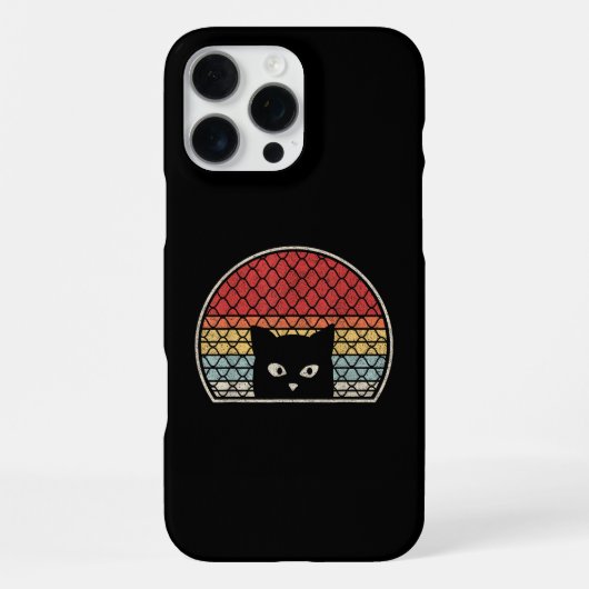 Coque iPhone 16 Pro Max Chat Rétro Vintage (Verso)