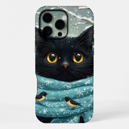 Coque iPhone 16 Pro Max Chat Winter Wonderland (Verso)