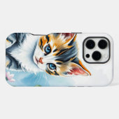 Coque iPhone 16 Pro Max Chaton dans un jardin de fleurs floral (Verso Horizontal)