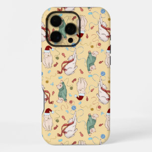 Coque iPhone 16 Pro Max Chats de Noël avec Fils et Motif de vacances