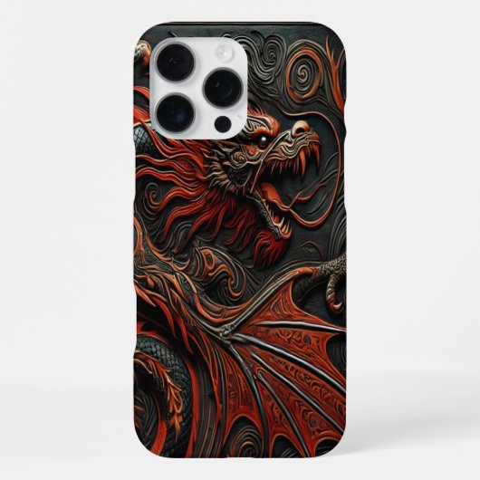 Coque iPhone 16 Pro Max Chef-d'œuvre d'art du dragon (Verso)