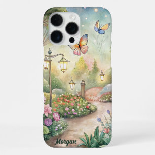 Coque iPhone 16 Pro Max Chemin du jardin des papillons de rêve - Jardin en