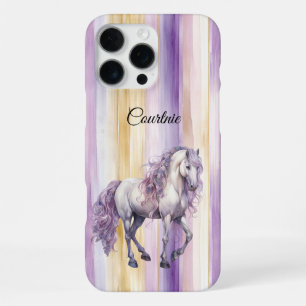 Coque iPhone 16 Pro Max Cheval blanc de Lavande romantique