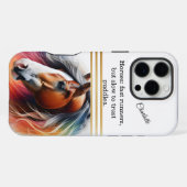 Coque iPhone 16 Pro Max Cheval vibrant à crinière - Art IA (Verso Horizontal)