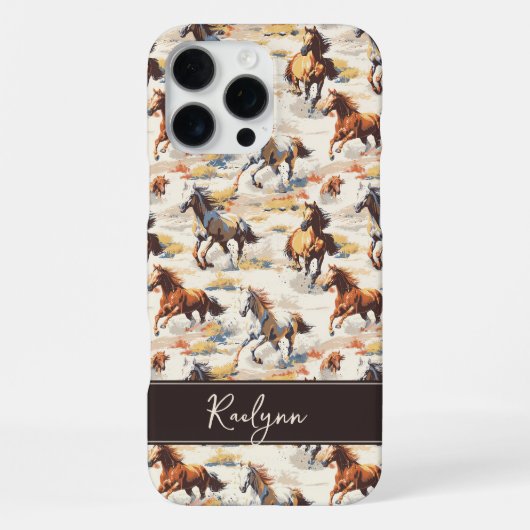 Coque iPhone 16 Pro Max Chevaux couchés de soleil (Verso)