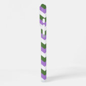 Coque iPhone 16 Pro Max Chevron Zigzag Lavande, Vert et Blanc (Côté gauche)