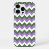 Coque iPhone 16 Pro Max Chevron Zigzag Lavande, Vert et Blanc (Verso)