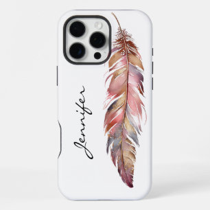 Coque iPhone 16 Pro Max Chic Bohemian Native American Feather iPhone