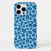 Coque iPhone 16 Pro Max Chic Imprimé Léopard Bleu Foncé Clair Sur Bleu Pas (Verso)