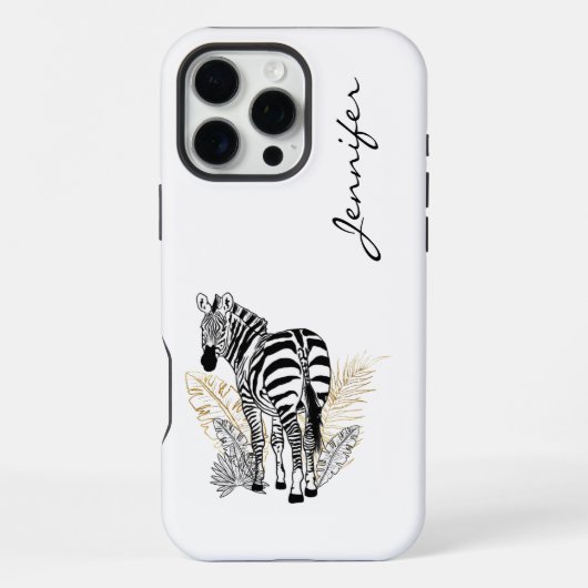 Coque iPhone 16 Pro Max Chic moderne Zebra iPhone (Verso)