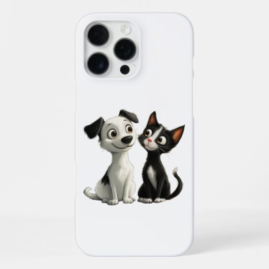Coque iPhone 16 Pro Max Chien de chat coupé (Verso)