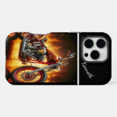 Coque iPhone 16 Pro Max Chopper peint à la flamme (Verso Horizontal)
