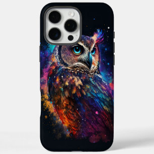Coque iPhone 16 Pro Max Chouette spatiale colorée