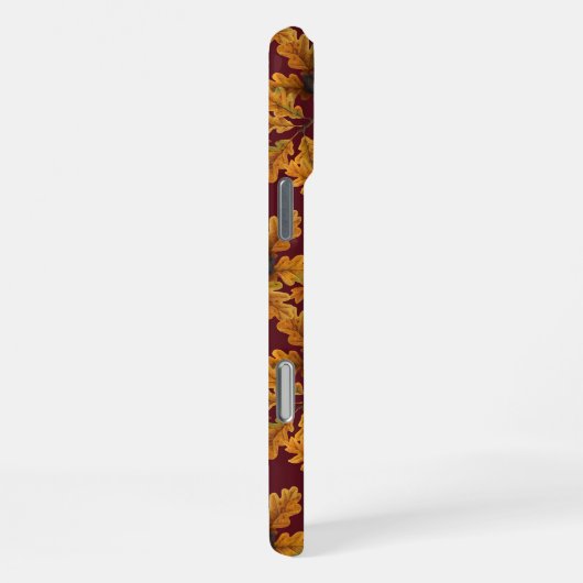 Coque iPhone 16 Pro Max Chouettes d'automne sur rouge foncé (Côté droit)