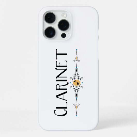 Coque iPhone 16 Pro Max Clarinette Ligne Décorative (Verso)