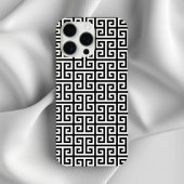 Coque iPhone 16 Pro Max Clé grecque noir et blanc