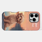 Coque iPhone 16 Pro Max Cockapoo par le lac (Verso Horizontal)