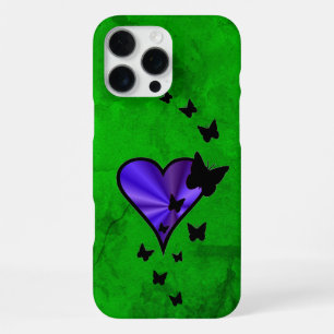 Coque iPhone 16 Pro Max Cœur Arc-en-ciel et Papillon