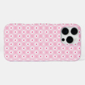 Coque iPhone 16 Pro Max Coeur rose Plaid (Verso Horizontal)