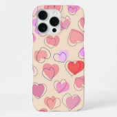 Coque iPhone 16 Pro Max Cœurs de dessin animé (Verso)
