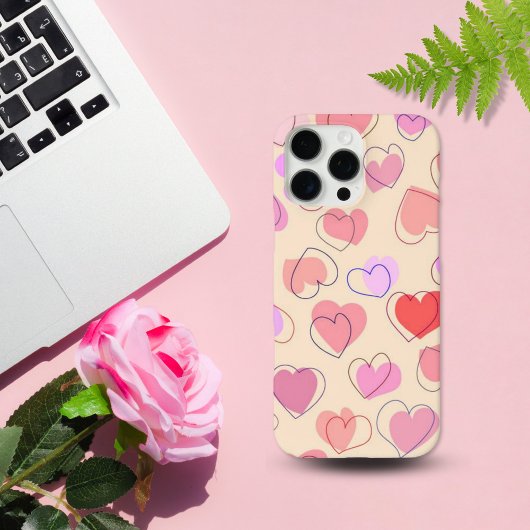 Coque iPhone 16 Pro Max Cœurs de dessin animé