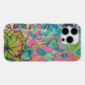 Coque iPhone 16 Pro Max Coeurs et fleurs (Verso Horizontal)