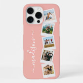 Coque iPhone 16 Pro Max Collage de photos de nom de monogramme moderne 5 (Verso)