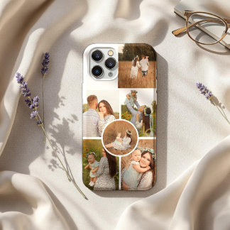 Coque iPhone 16 Pro Max Collage photo personnalisé moderne à six photos