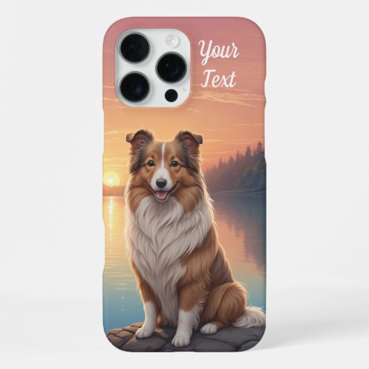 Coque iPhone 16 Pro Max Collie par le lac (Verso)