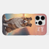 Coque iPhone 16 Pro Max Collie par le lac (Verso Horizontal)