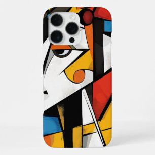 Coque iPhone 16 Pro Max Conception d'art abstrait cubiste dramatique