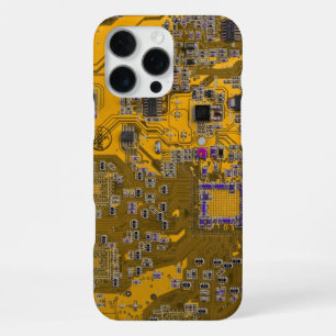 Coque iPhone 16 Pro Max Conception de carte de circuit imprimé orange clai
