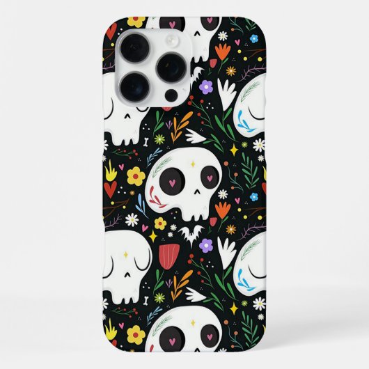 Coque iPhone 16 Pro Max Conception de crâne fantomatique (Verso)