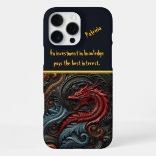 Coque iPhone 16 Pro Max Conception de dragon rouge complexe avec motifs to